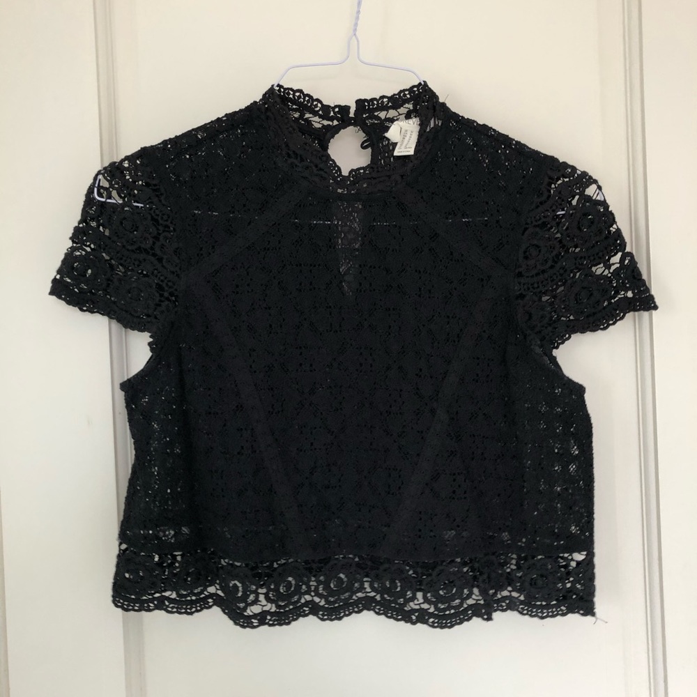 Black crochet top
